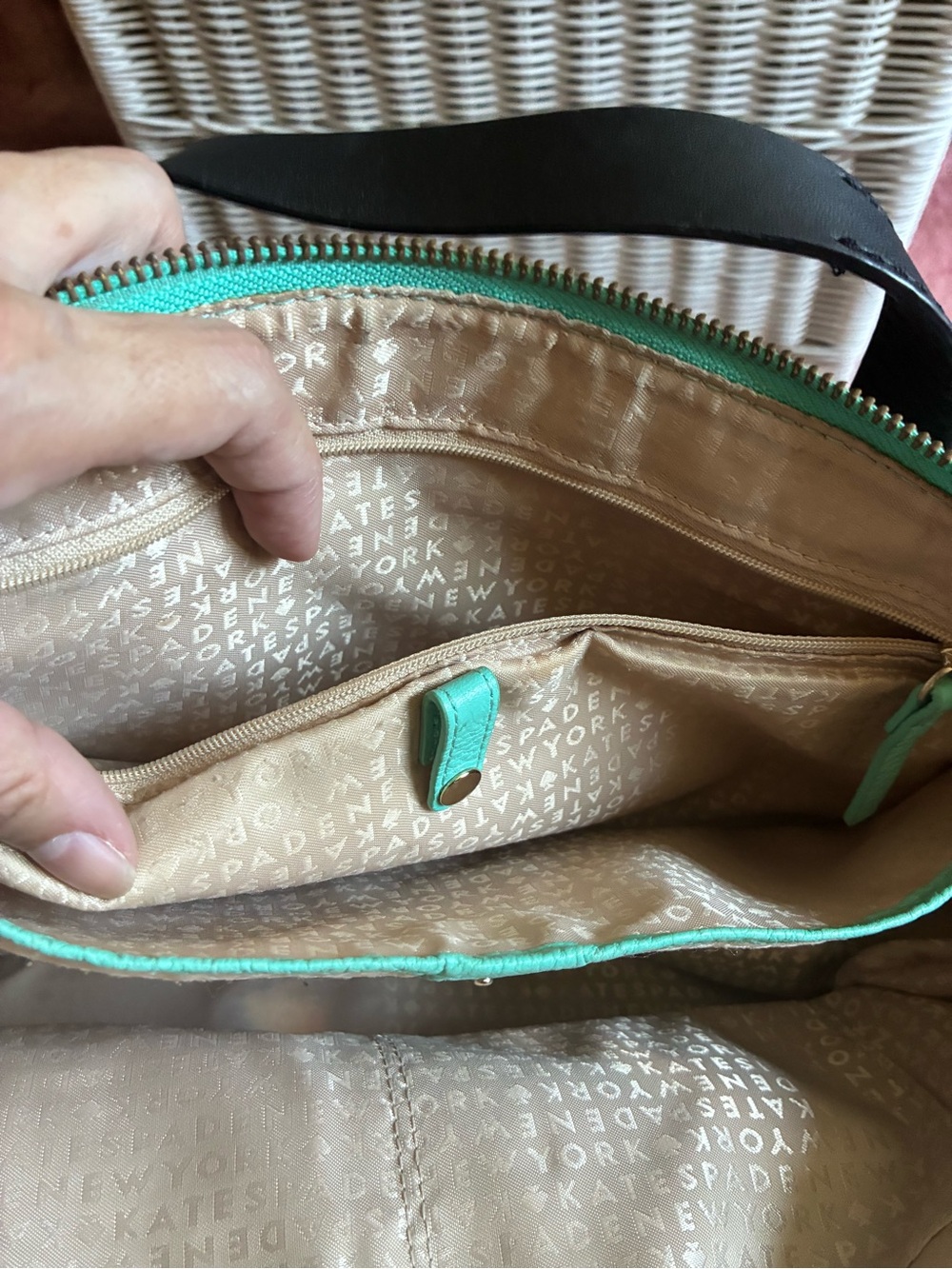 RARE Kate Spade New York Leroy Street Linsley Shoulder Bag Teal Turquoise Leathe - Picture 9 of 11